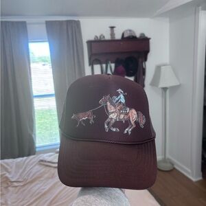 Brown Equestrian Graphic Cap